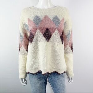 Zero Degrees Celsius Ivory Sweater Size M Long Sleeve Casual Preppy Classic